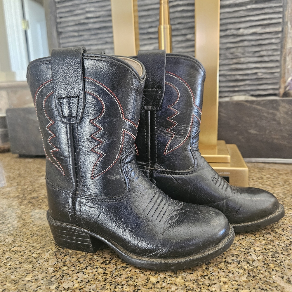 Old West Kids' Black Leather Boots